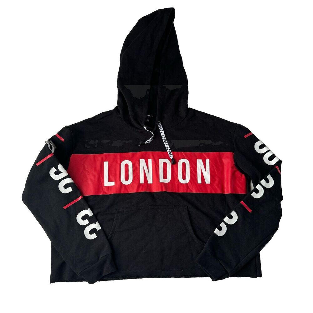 Fashion Nova Cropped Hoodie London Kangaroo Pocket Large